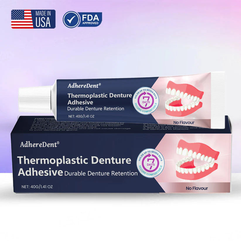 Adhesivo termoplástico para dentaduras postizas AdhereDent® ⏳ Retención duradera de dentaduras postizas