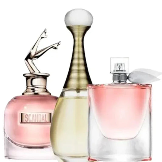 Kit 3 Perfumes Jadore, Scandal, La Vie Est Belle 100ml