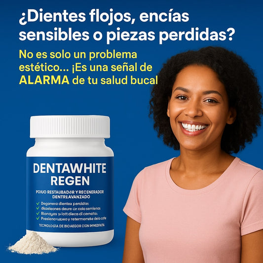 🦷 DENTAWHITE REGEN™ – Polvo Bioactivo para Regeneración Dental, Fijación de Piezas Flojas y Blanqueamiento Avanzado