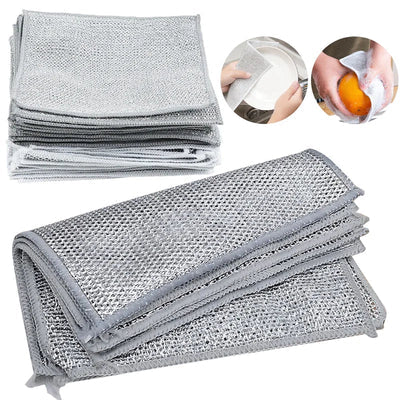 Pack 5x Paños de limpieza doble de acero inoxidable