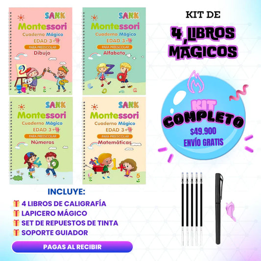 KIT DE 4 CUADERNOS REUTILIZABLES